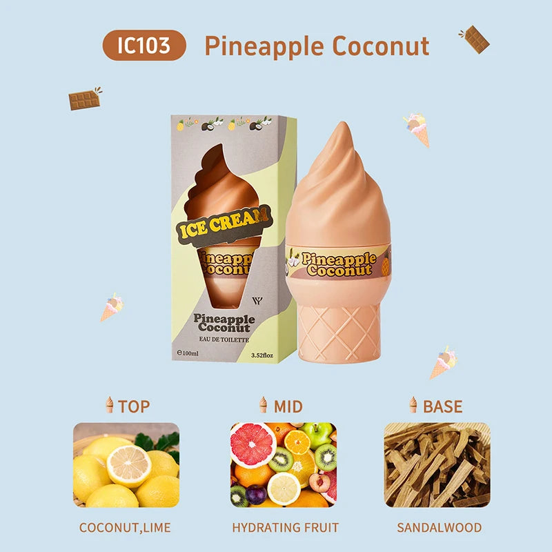 Ice Cream Chocolate Coffee Caramel Vanilla Perfume Spray,Sweet Warm Oriental Gourmand Women Scent,Coconut Fruity Fragrance Mist
